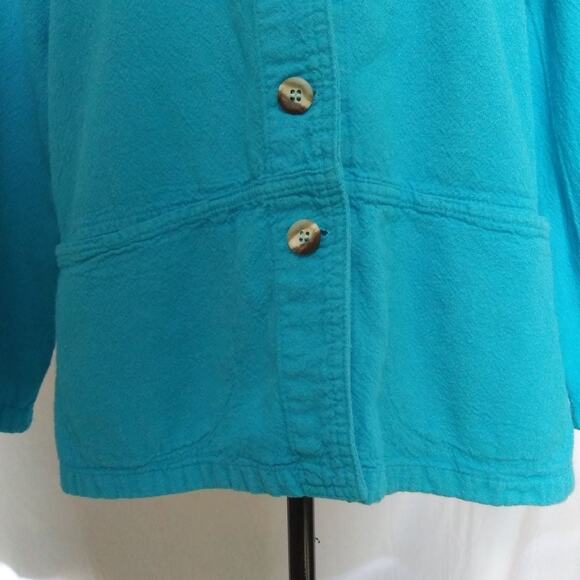 Vintage Drawstrings California 100% Cotton Boxy Button Up Blazer Pockets USA - Picture 3 of 12